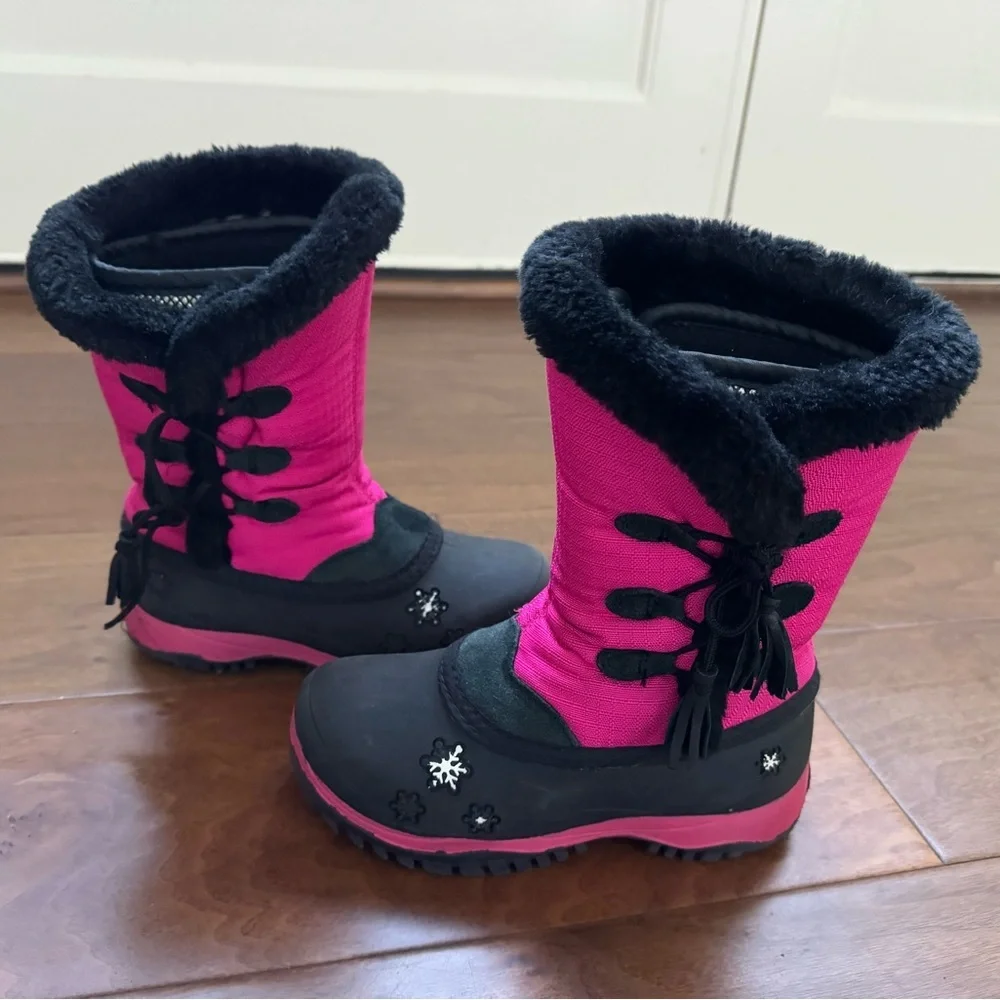 Baffin Kids Pink and Black Winter Snow Boots